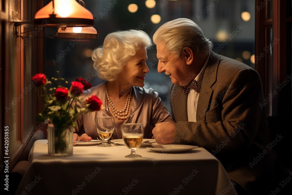 couple having romantic date in a restaurant