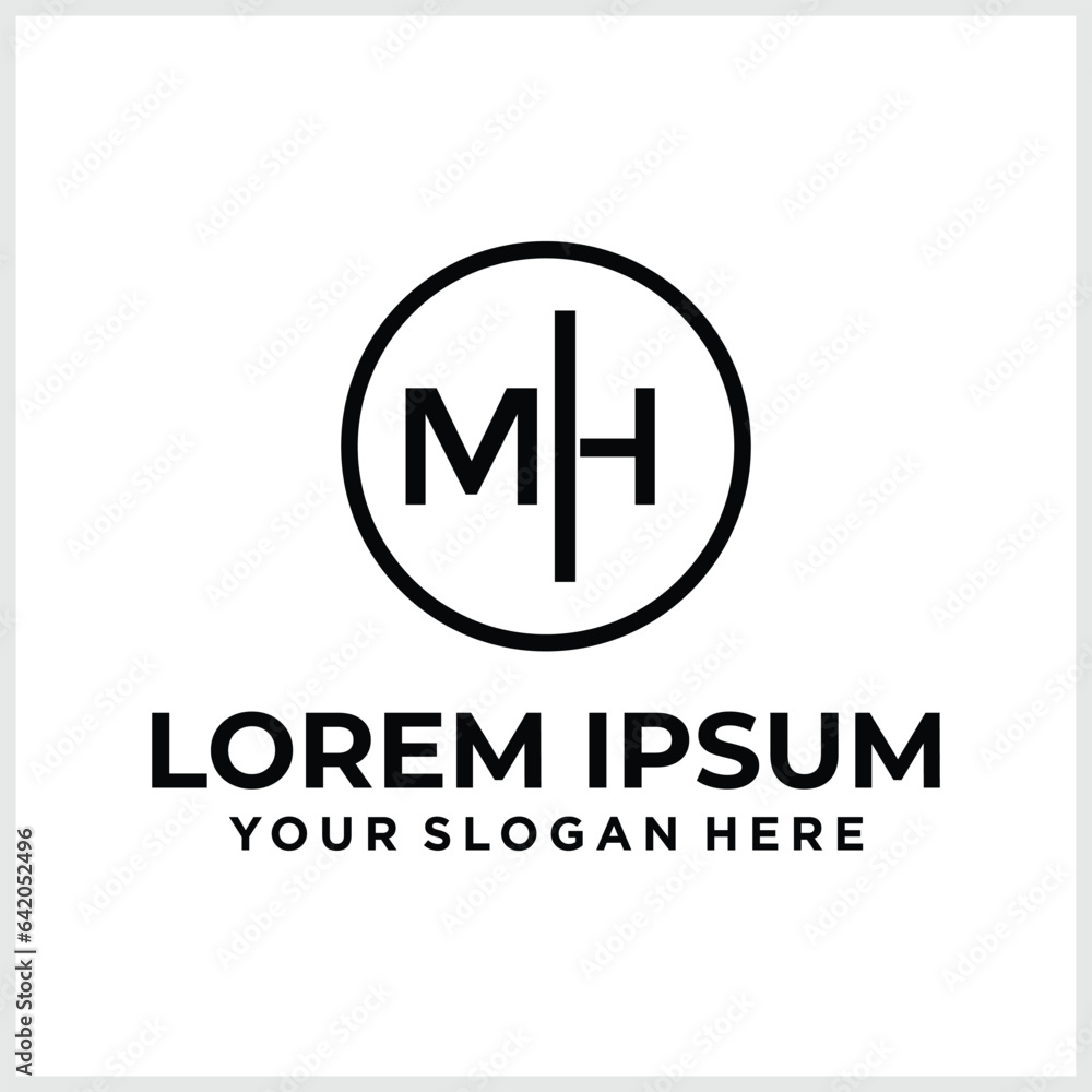 MH Letter Modern Logo Design. MH Logo on White Background Vector Template MH Letter Modern Logo Design. MH Logo on White Background Vector Template