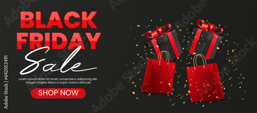 Black Friday sale vector illustration. Black friday banner template