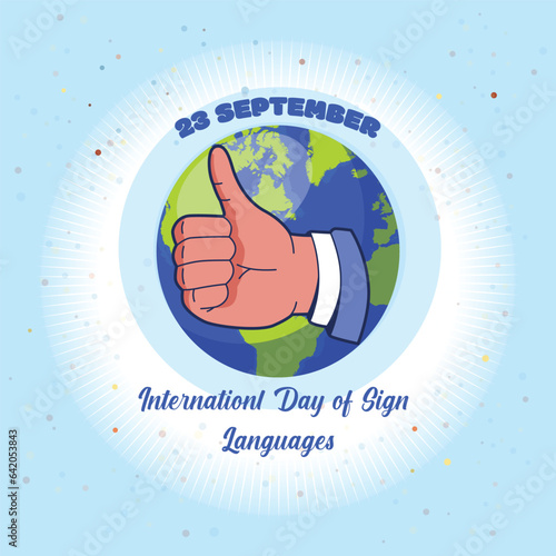 Free vector flat international day of sign languages design