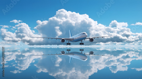 青い空と飛行機 流通のイメージ図