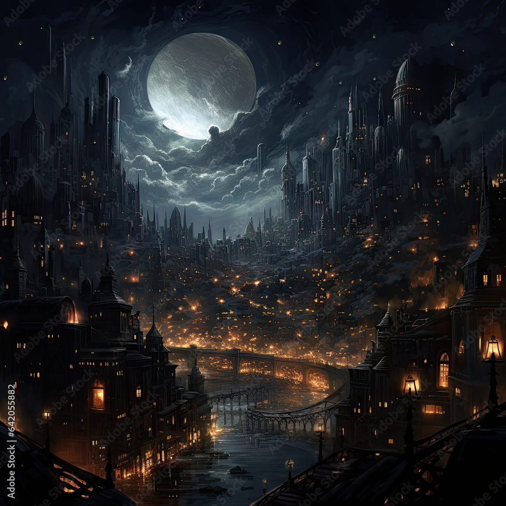 Fantasy City in the Night