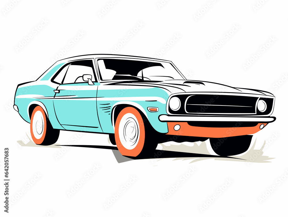 Fototapeta premium Muscle Car Illustration Vector