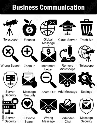 A set of 20 business icons as card security, mcommerce, expired credit card
