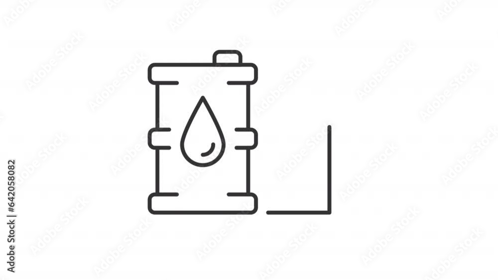 Black simple thin linear animation of oil industry analytics, HD video with transparent background, seamless loop 4K video representing oil industry. Black simple thin linear animation of oil industry analytics, HD video with transparent background, seamless loop 4K video representing oil industry.
