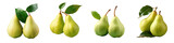 Green pears alone transparent background