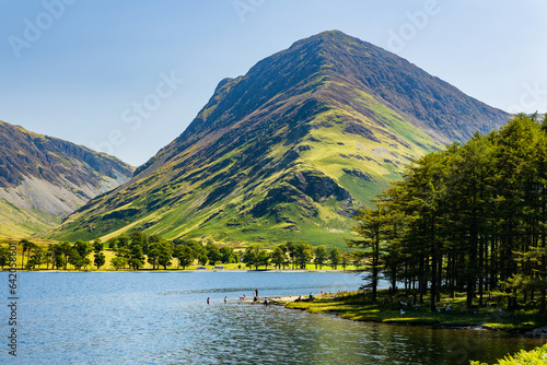 Fototapeta Naklejka Na Ścianę i Meble -  Fleetwith Pike and Buttermere in the English Lake District on a hot summer afternoon