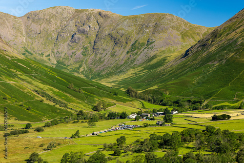 The tiny village of Wasdale surrounded by tall mountains (Lake District)