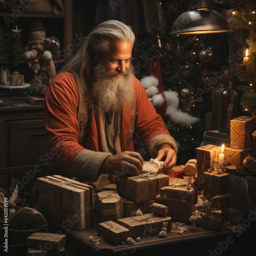 Portrait of a Santa Claus. Working Santa.