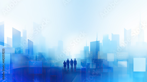 Bright Blue Business Background.