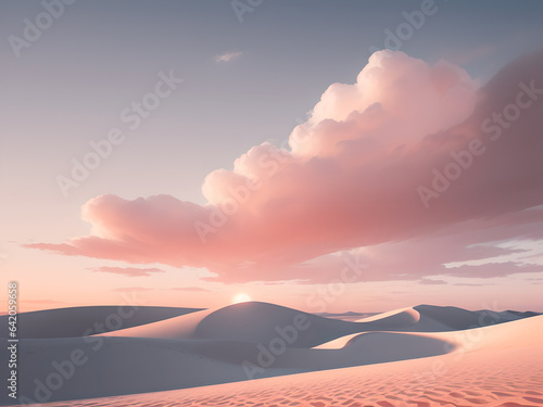 Pink clouds in the desert at sunset © Alexander