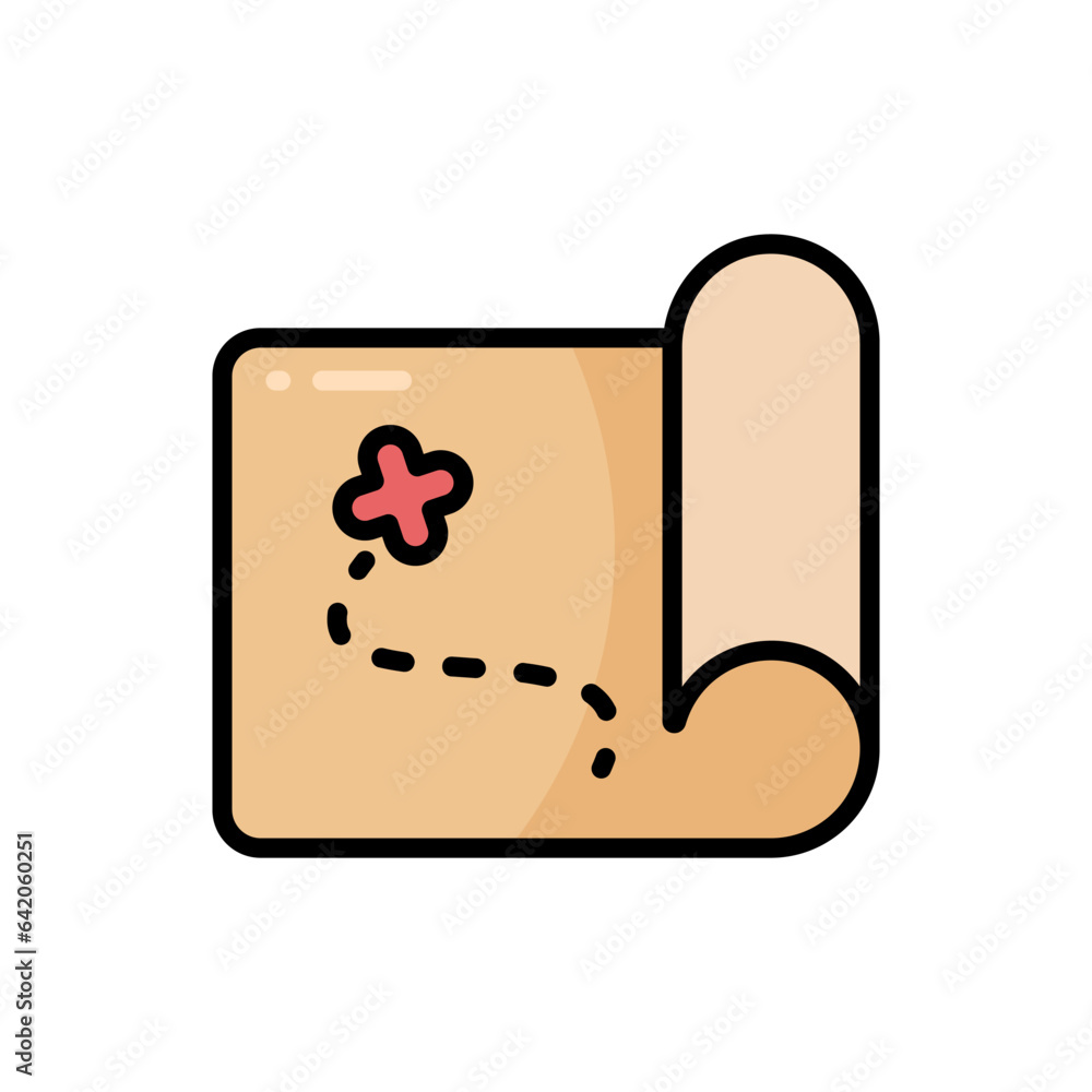 Map Cartoon Vector Icon Illustration. Location Icon Concept Isolated Premium Vector. Flat Cartoon Style Map Cartoon Vector Icon Illustration. Location Icon Concept Isolated Premium Vector. Flat Cartoon Style