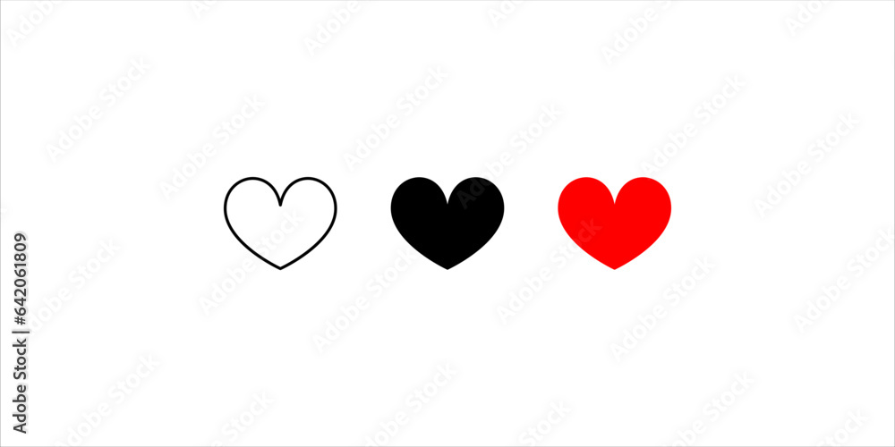 Collection of Heart icon, Symbol of Love Icon flat style modern design Isolated on Blank Background. Vector illustration. Collection of Heart icon, Symbol of Love Icon flat style modern design Isolated on Blank Background. Vector illustration.
