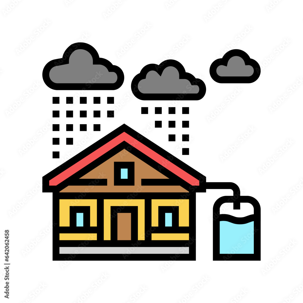 rainwater harvesting environmental color icon vector. rainwater harvesting environmental sign. isolated symbol illustration