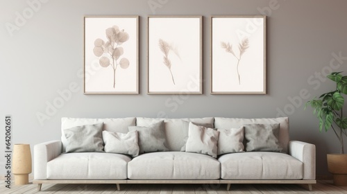 Stylish sofa in living room