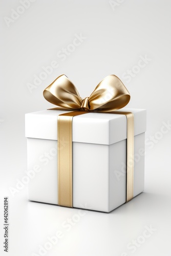 White paper gift box on isolated background, AI Generated © dark_blade