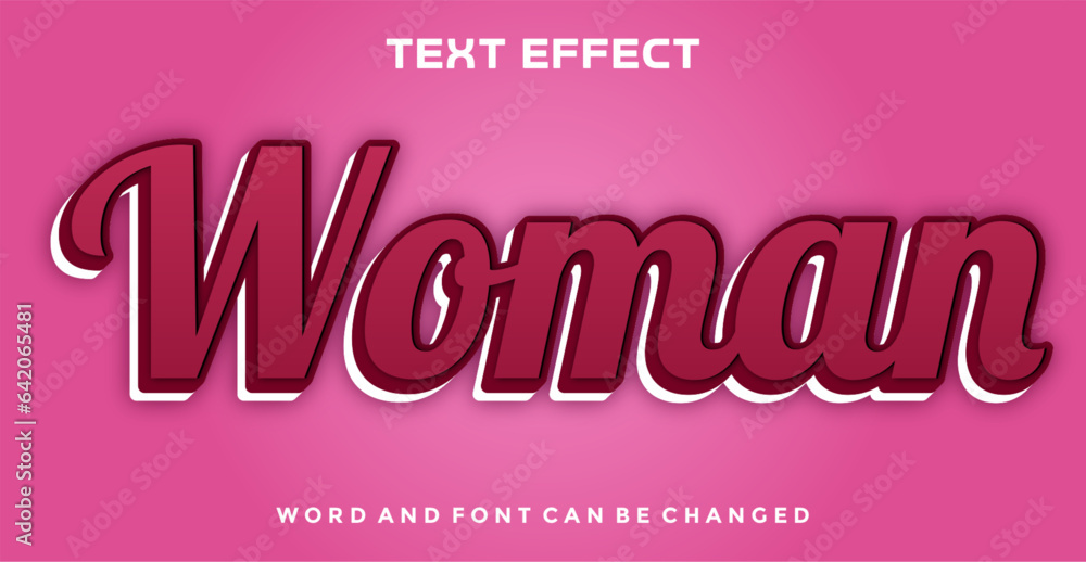 Woman editable text effect