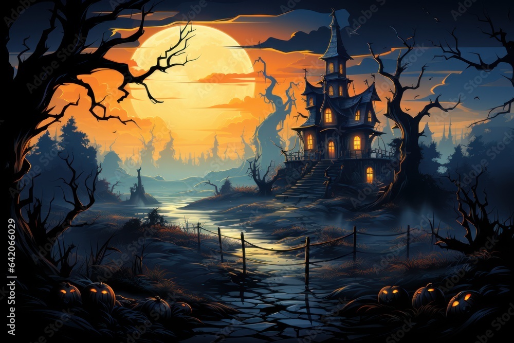 halloween background with pumpkin