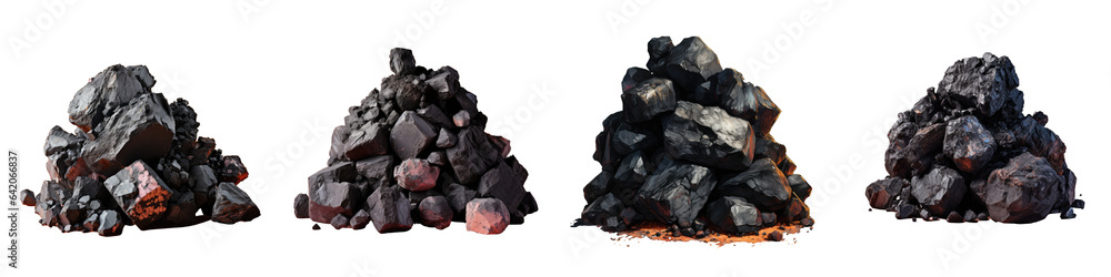 Coal alone on a transparent background