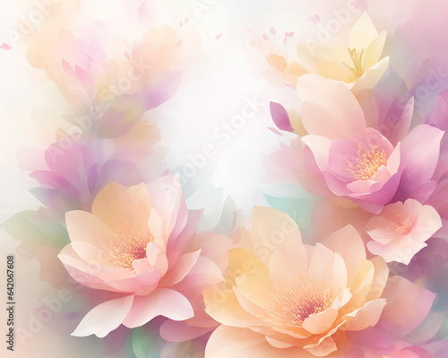 Colorful watercolor floral background . AI