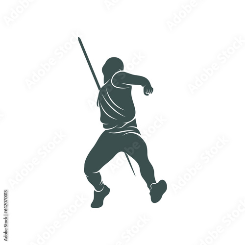 Javelin Thrower vector illustration design. Javelin Thrower logo design Template.