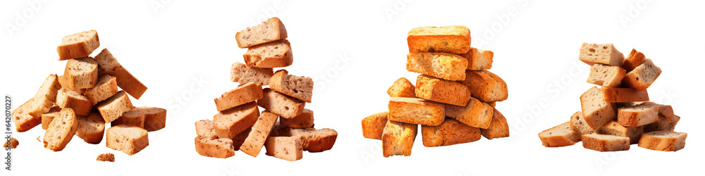 Close up of isolated rusks on a transparent background Close up of isolated rusks on a transparent background