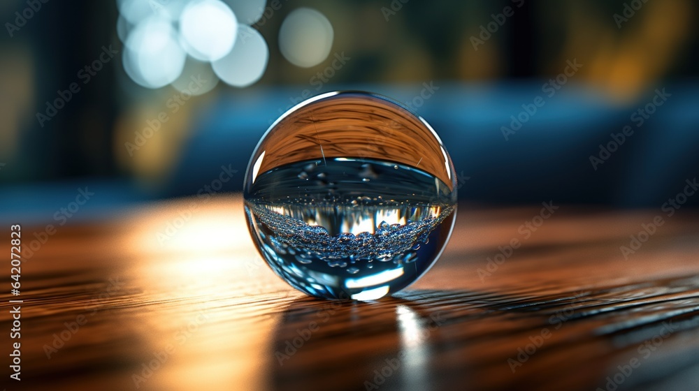 drop of water on wooden background Created with AI drop of water on wooden background Created with AI
