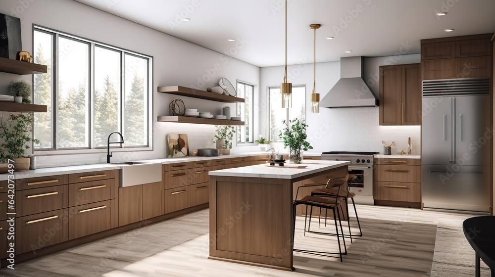 interior design with modern kitchen Created with AI