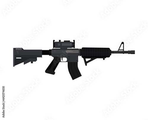 Flat illustration rifle vector for web design