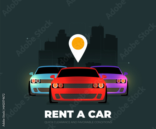 Rent a car design over background, vector illustration