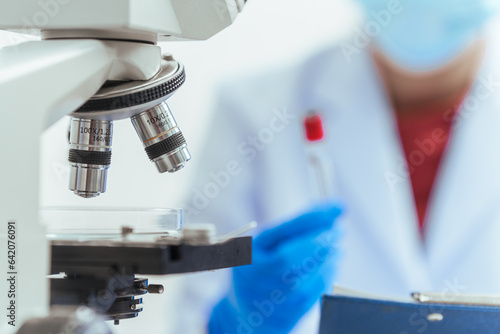 Canvas Print Scientist people working perfumes, fragrances, aromatics Laboratory lab test, fragrance, flavor testing can help you determine ingredients, used to create particular flavor or fragrance