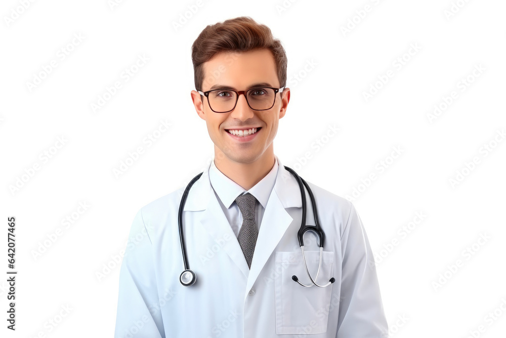 Portrait of a Young Physician on White Portrait of a Young Physician on White