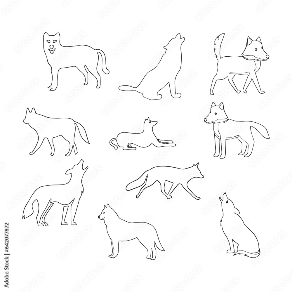 Fox Animal Vector Illustration Hand Drawn Cartoon Art.