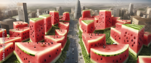  a city built on watermelons without rind across the road