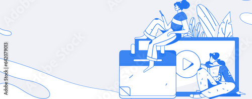 Education learning people flat vector concept hand drawn illustration