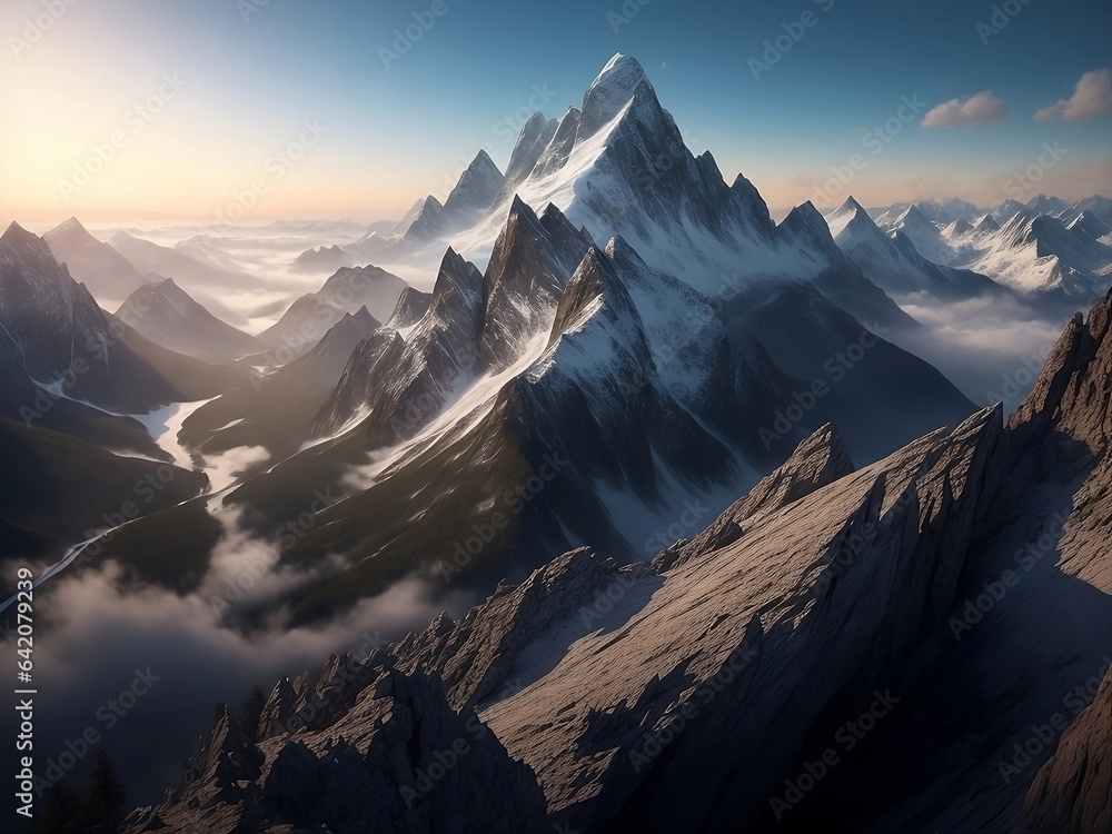 Breathtaking Panorama from the Mountain Summit
