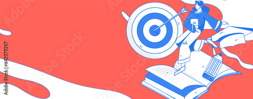 Education learning people flat vector concept hand drawn illustration