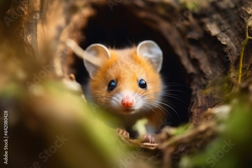 Foxy Dormouse: A Charming Wildlife Encounter © AIproduction