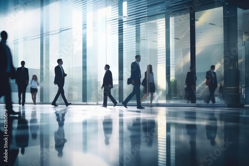 Corporate Commute: Abstract Businessmen Walking