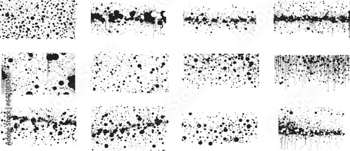 black and white spray grunge background. Dot grunge dirty pattern black isolate background 