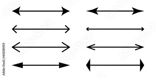 Straight long double vector arrow icon set