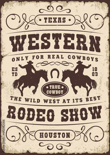 Western rodeo colorful vintage poster