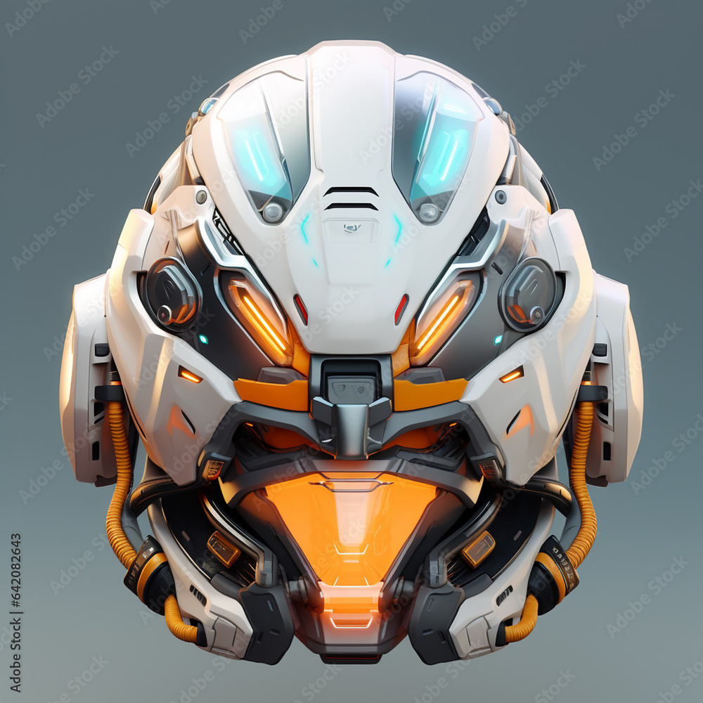 Futuristic design of helmet with visor and sensors made from composite materials Futuristic design of helmet with visor and sensors made from composite materials