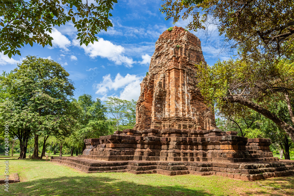 Phra Prang in Si Thep historical park It is an architecture in the Dvaravati period in Phetchabun Province, Thailand.