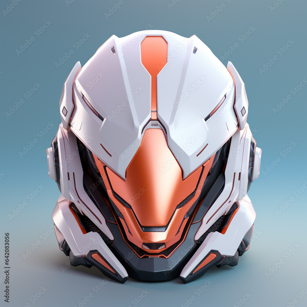 Fototapeta premium Futuristic design of helmet with visor and sensors made from composite materials