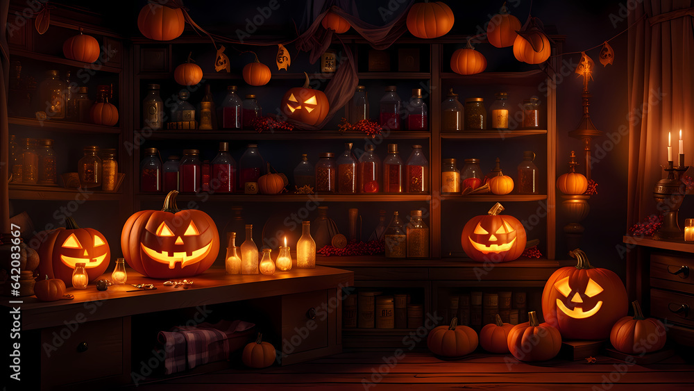 Obraz premium Fun Halloween theme high quality background for presentation banners.