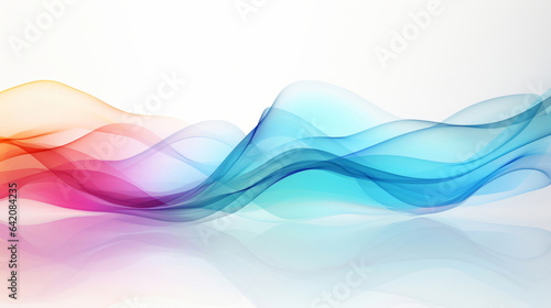 Multicolour geometric wave on white background. Modern abstract background design. © AllistairBot/Peopleimages - AI