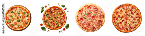 Delicious pizza on a transparent background