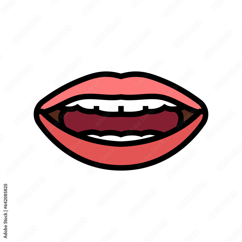 ch sh j letter mouth animate color icon vector. ch sh j letter mouth animate sign. isolated symbol illustration