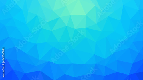 Abstract gradient blue green ow poly, triangle mosaic background vector.